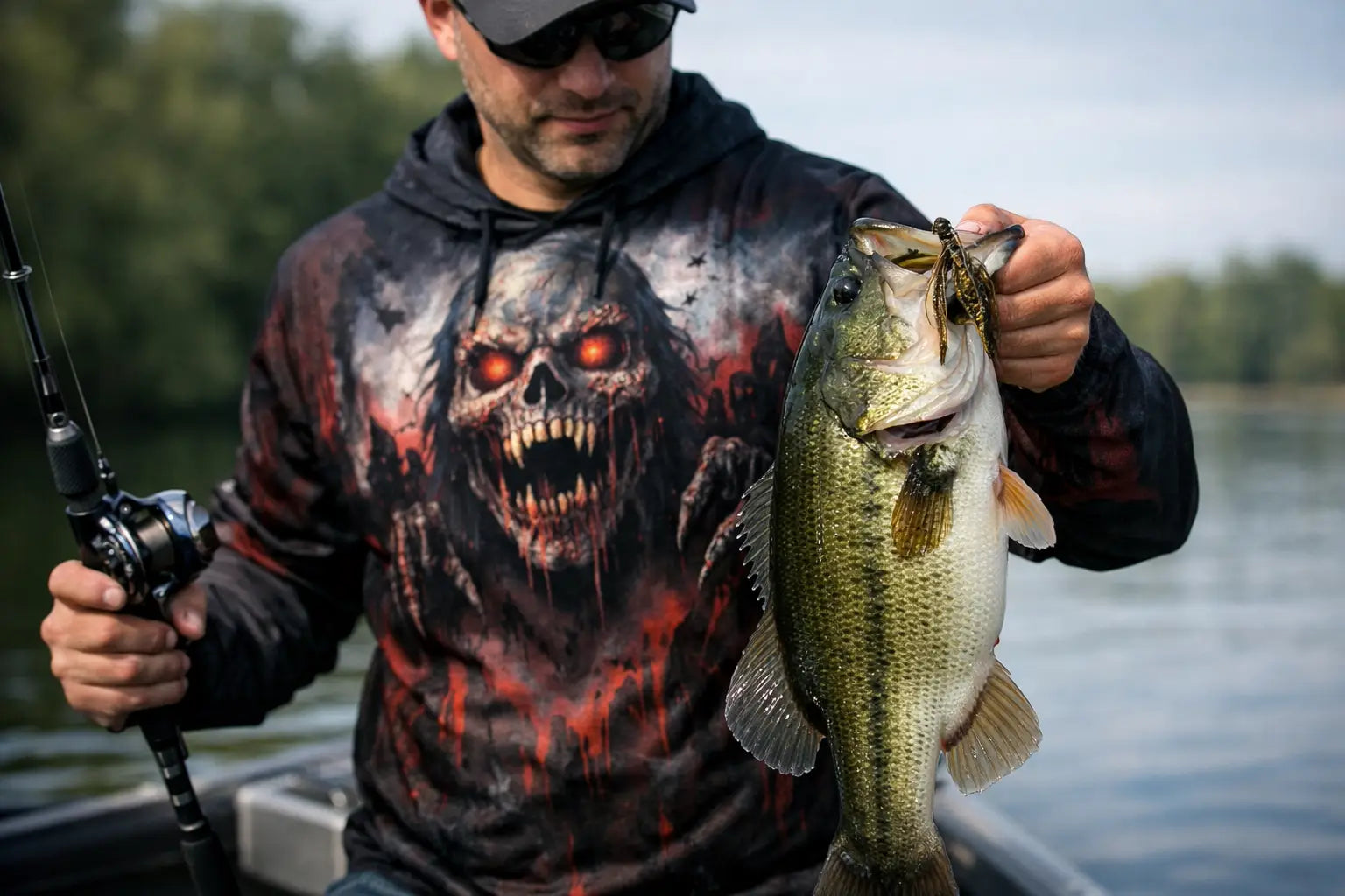 Horror Fishing Shirt That Actually Lands
