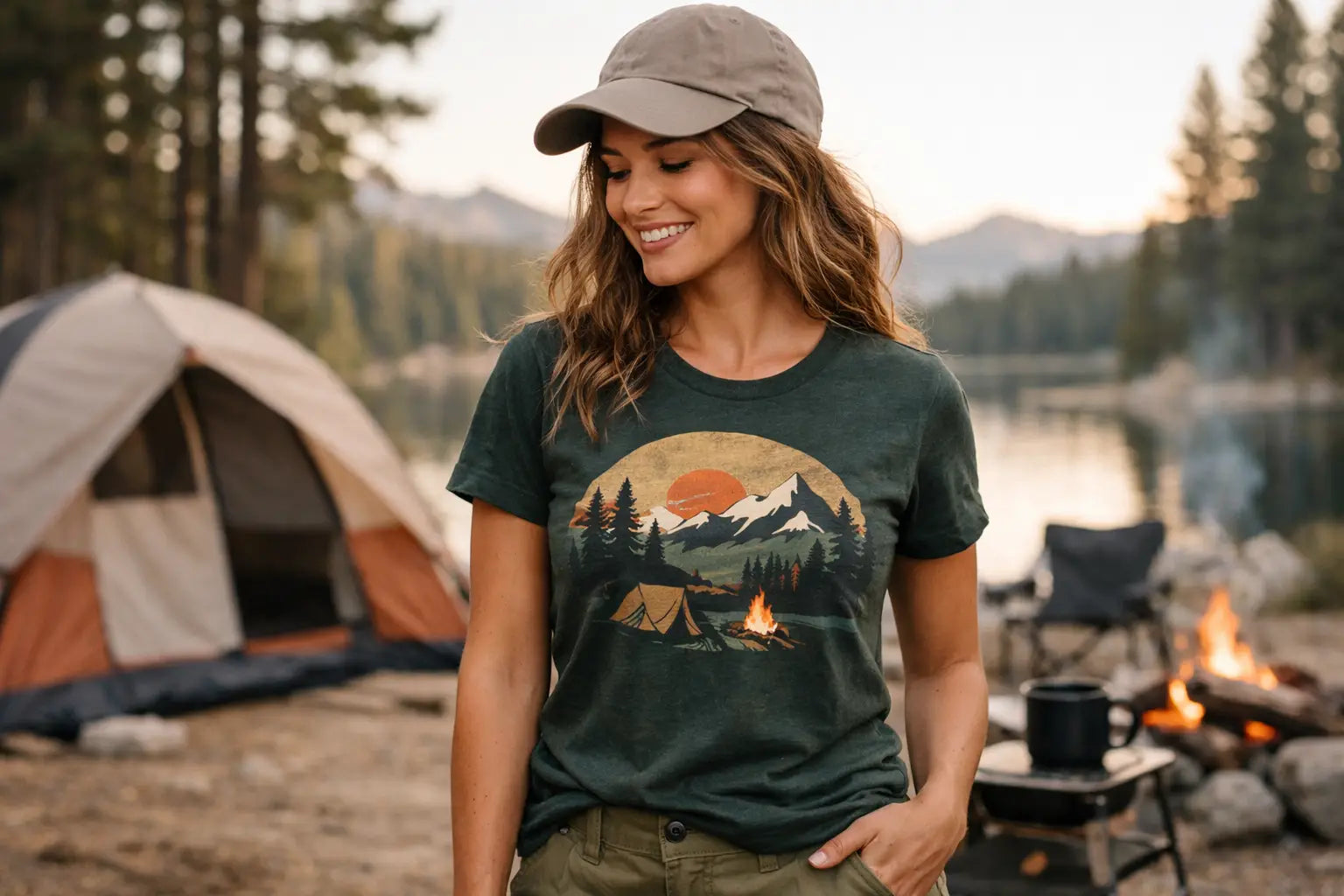 Women's Outdoor Camping Graphic Tees That Fit