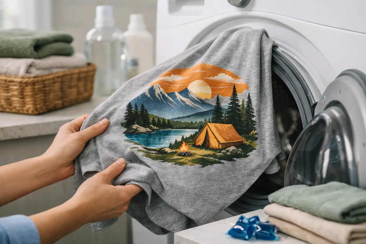 How to Wash Printed Camping Tees Without Cracks
