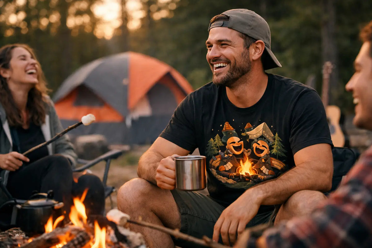 Funny Camping T-Shirt: Wear the Campfire Laughs