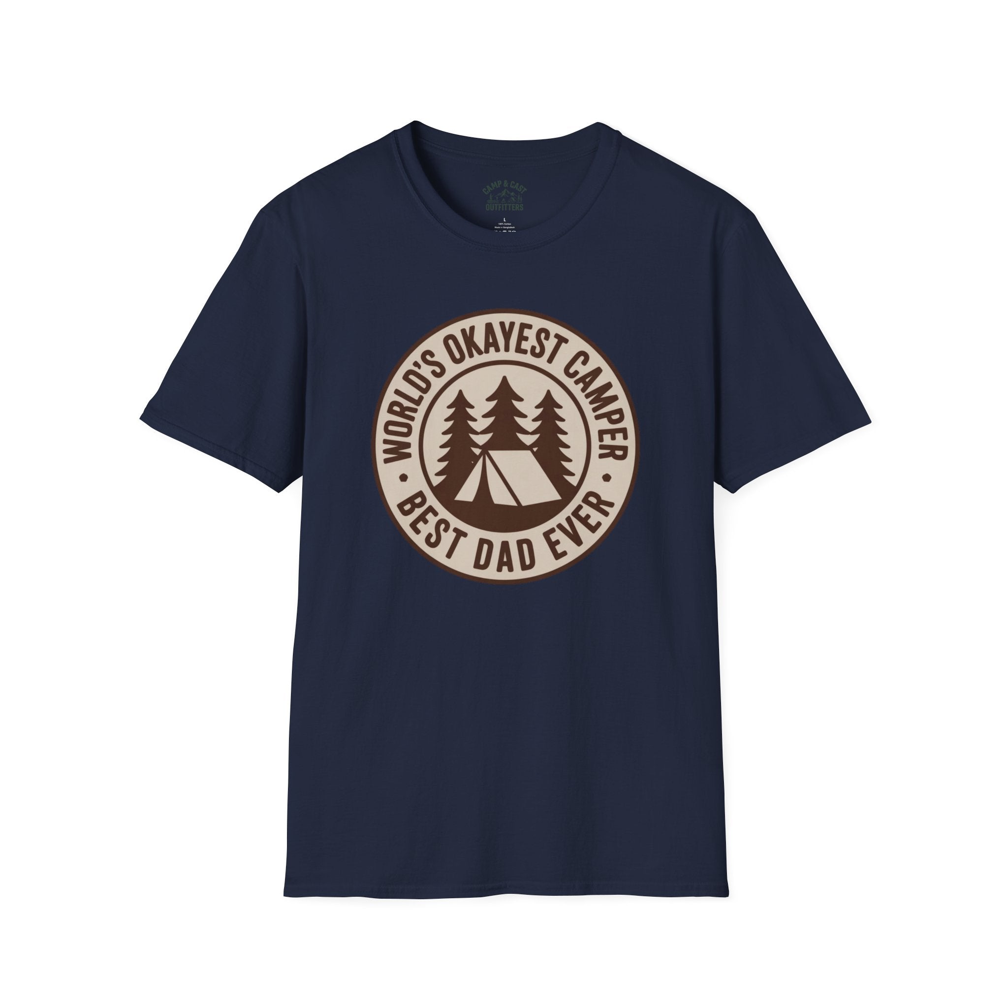 Worlds Okayest Camper Best Dad Ever Illustrated T-Shirt
