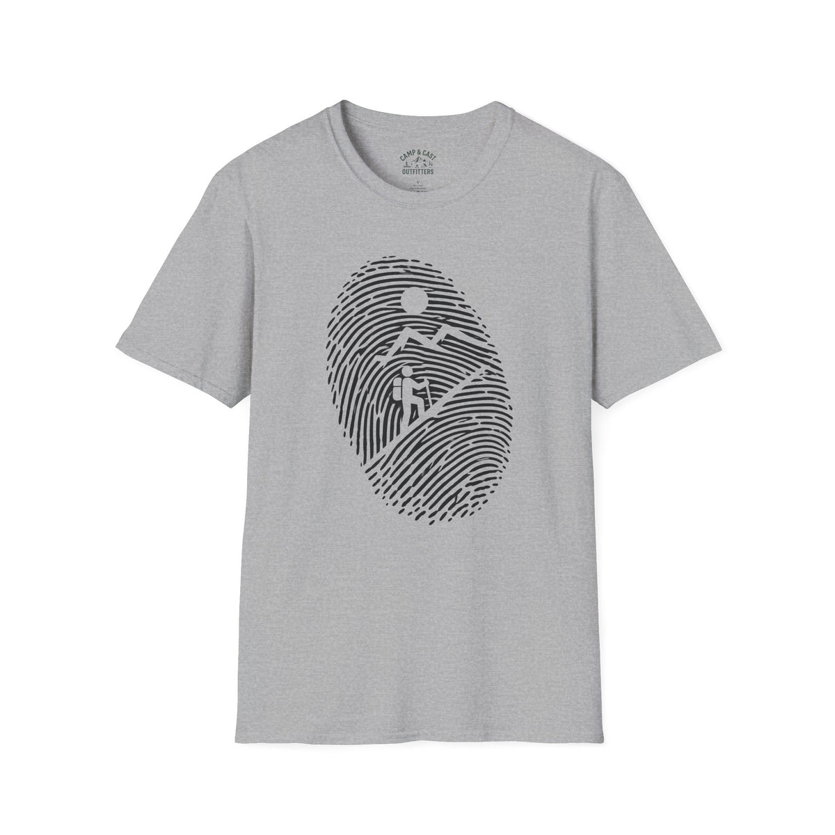Hiker Fingerprint Mountain T-Shirt