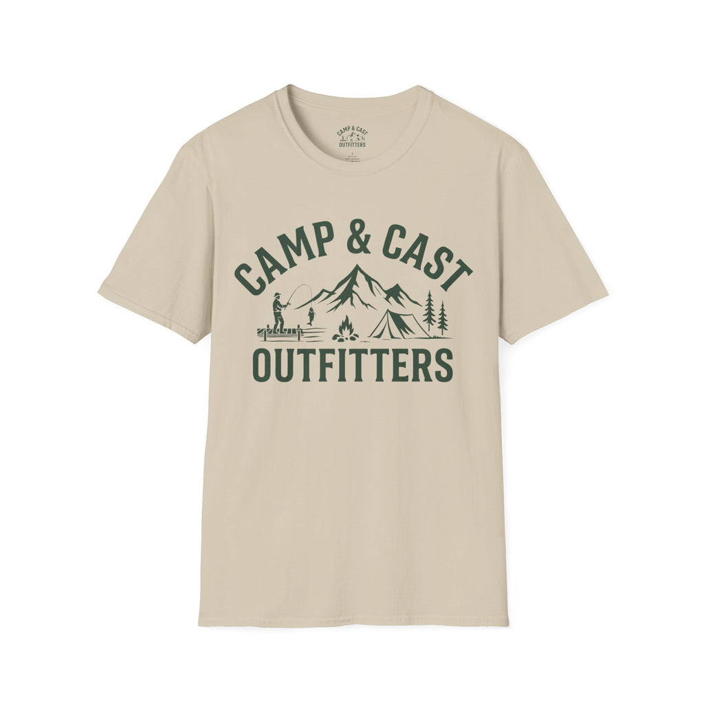 Camping & Fishing T-Shirt | Camp & Cast Outfitters | Outdoor Adventure Tee