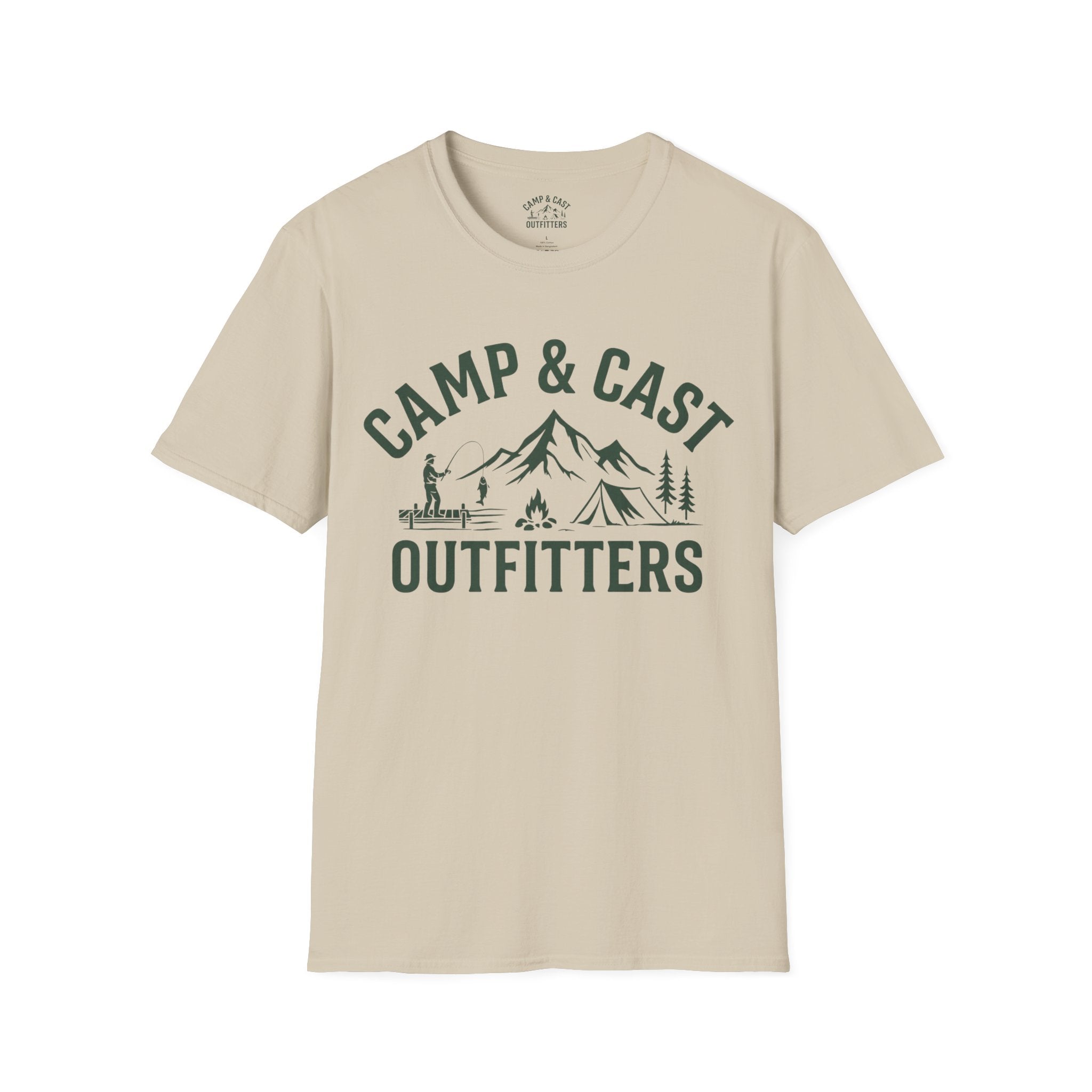 Camping & Fishing T-Shirt | Camp & Cast Outfitters | Outdoor Adventure Tee