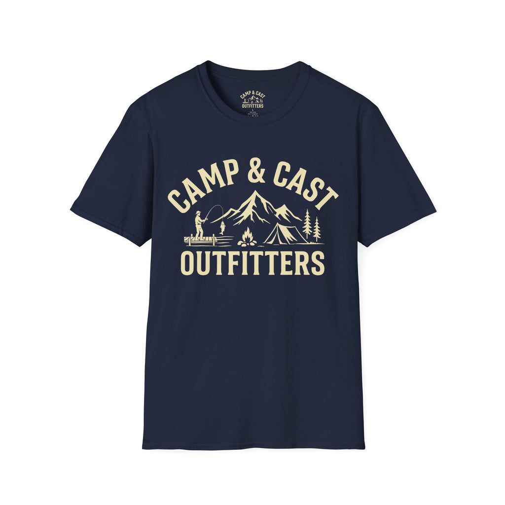 Camping & Fishing T-Shirt | Camp & Cast Outfitters | Outdoor Adventure Tee