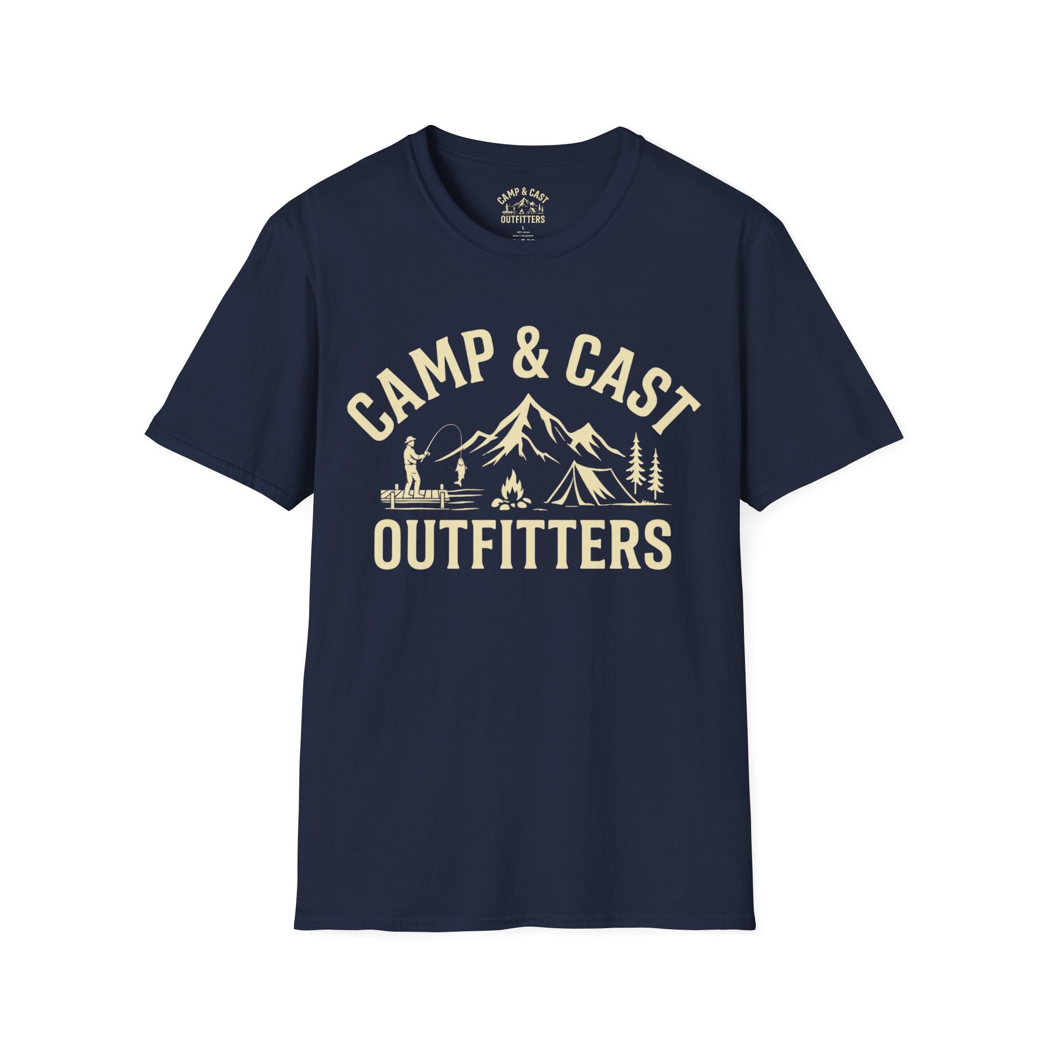 Camping & Fishing T-Shirt | Camp & Cast Outfitters | Outdoor Adventure Tee