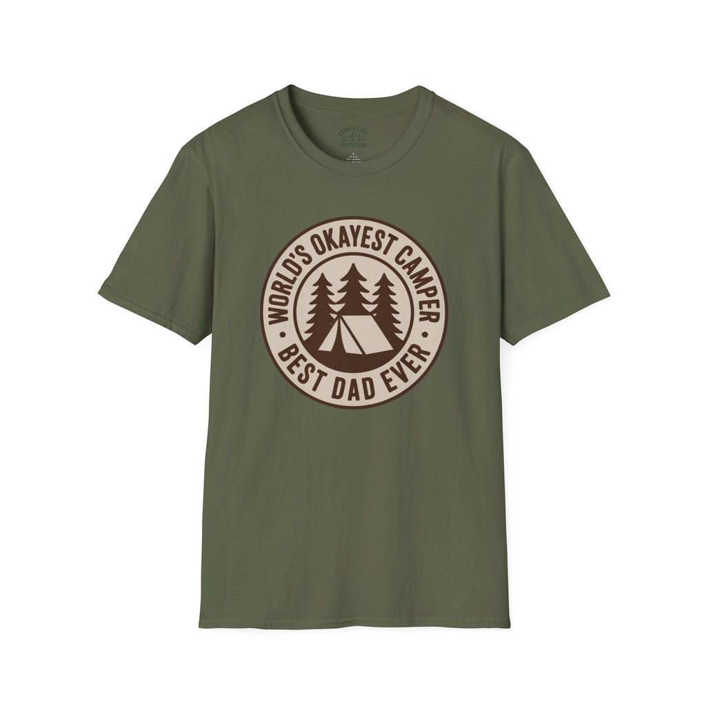 Worlds Okayest Camper Best Dad Ever Illustrated T-Shirt