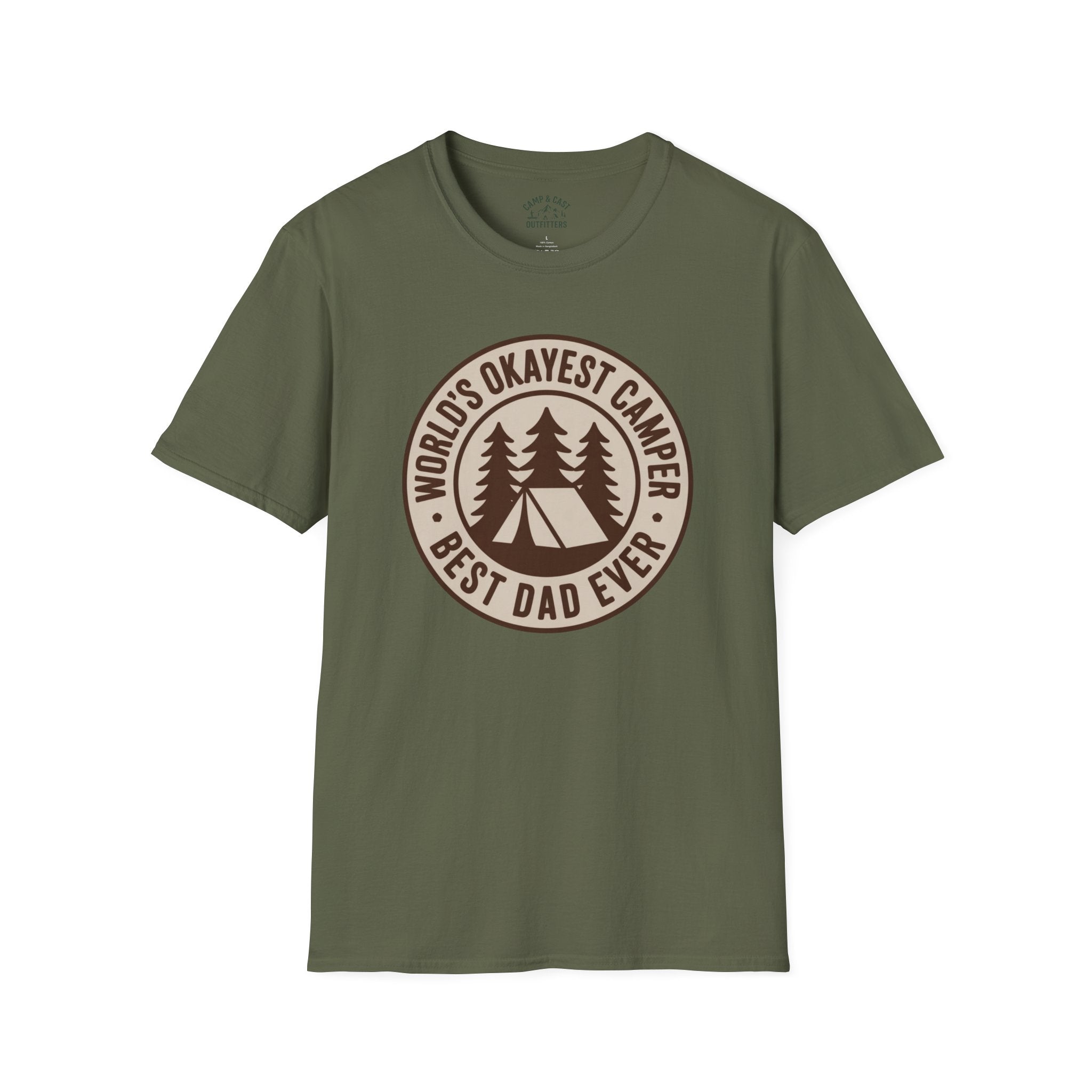 Worlds Okayest Camper Best Dad Ever Illustrated T-Shirt