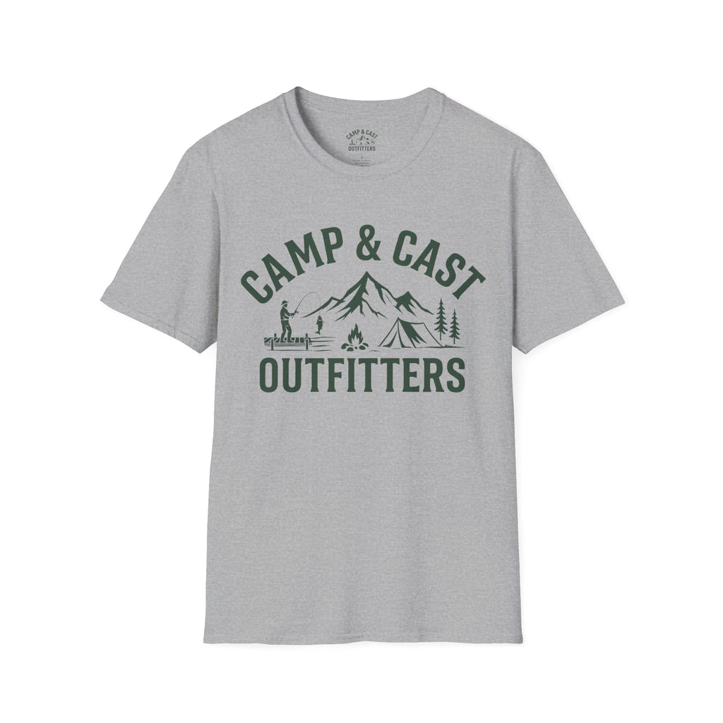 Camping & Fishing T-Shirt | Camp & Cast Outfitters | Outdoor Adventure Tee