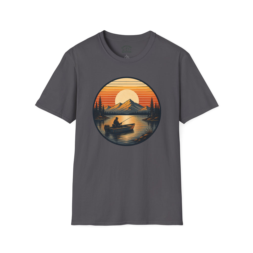 Sunset Fishing Badge T-Shirt