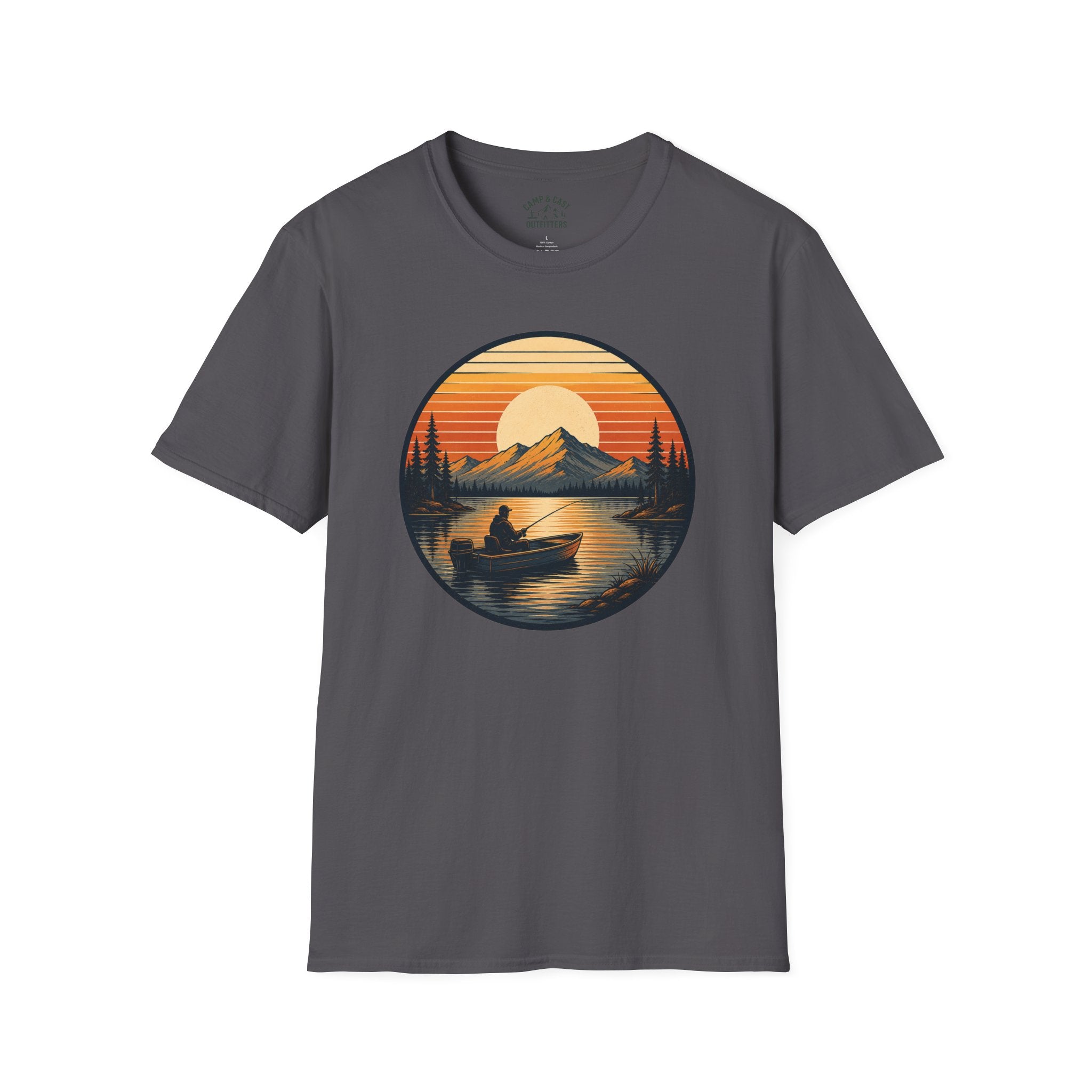 Sunset Fishing Badge T-Shirt