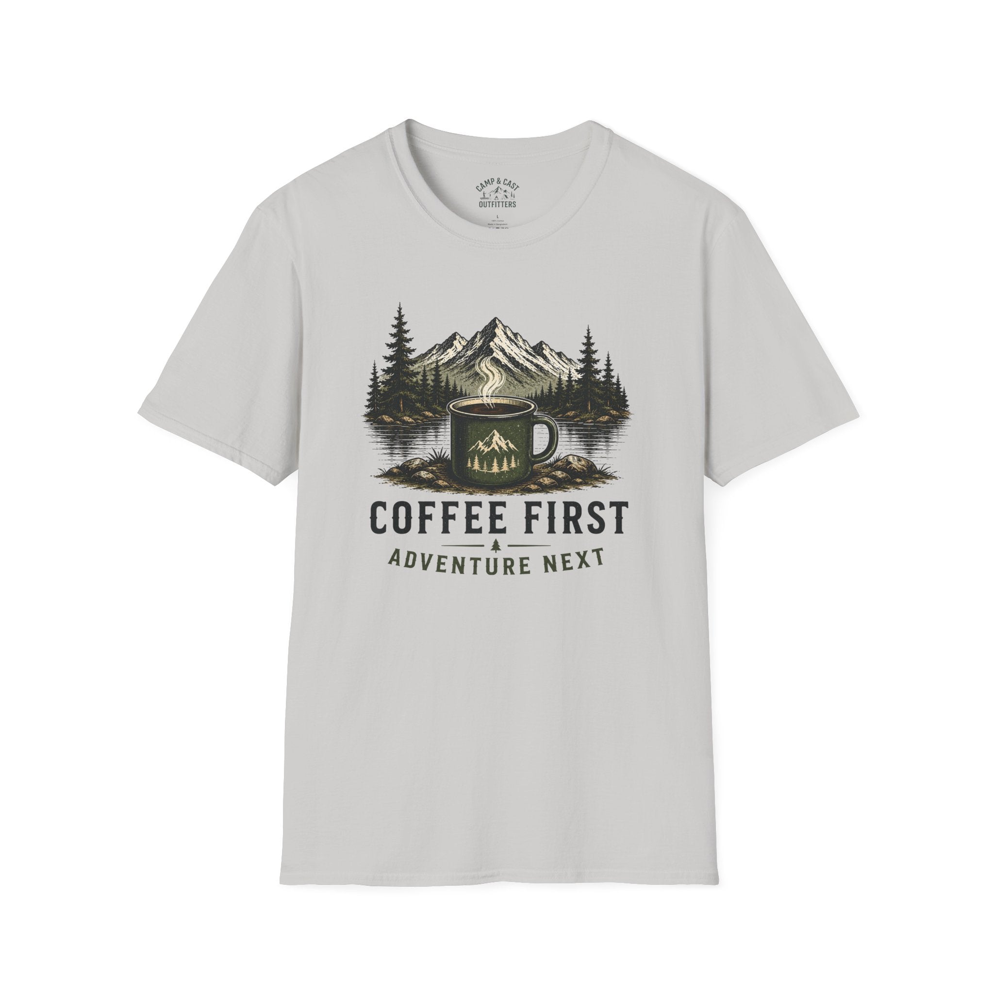 Coffee First Adventure Next T-Shirt