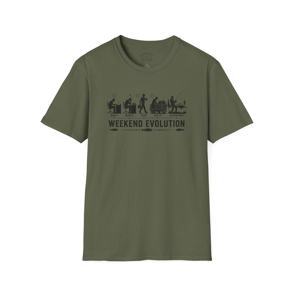 Weekend Evolution Fishing Dad T-Shirt