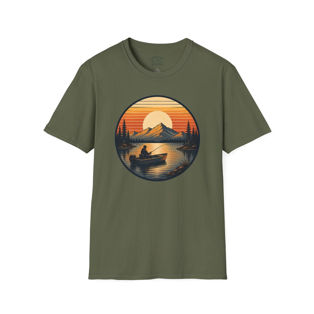 Sunset Fishing Badge T-Shirt