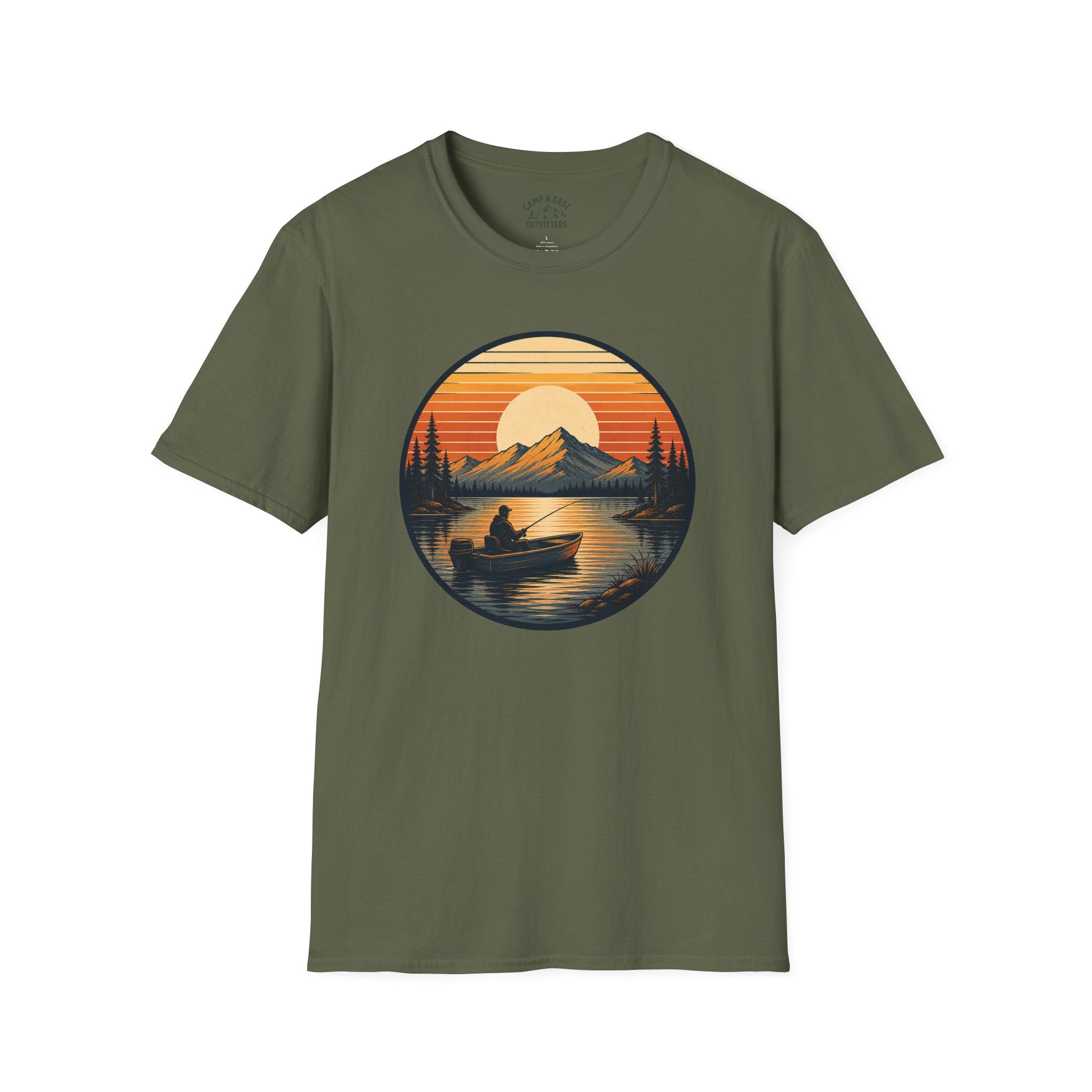 Sunset Fishing Badge T-Shirt