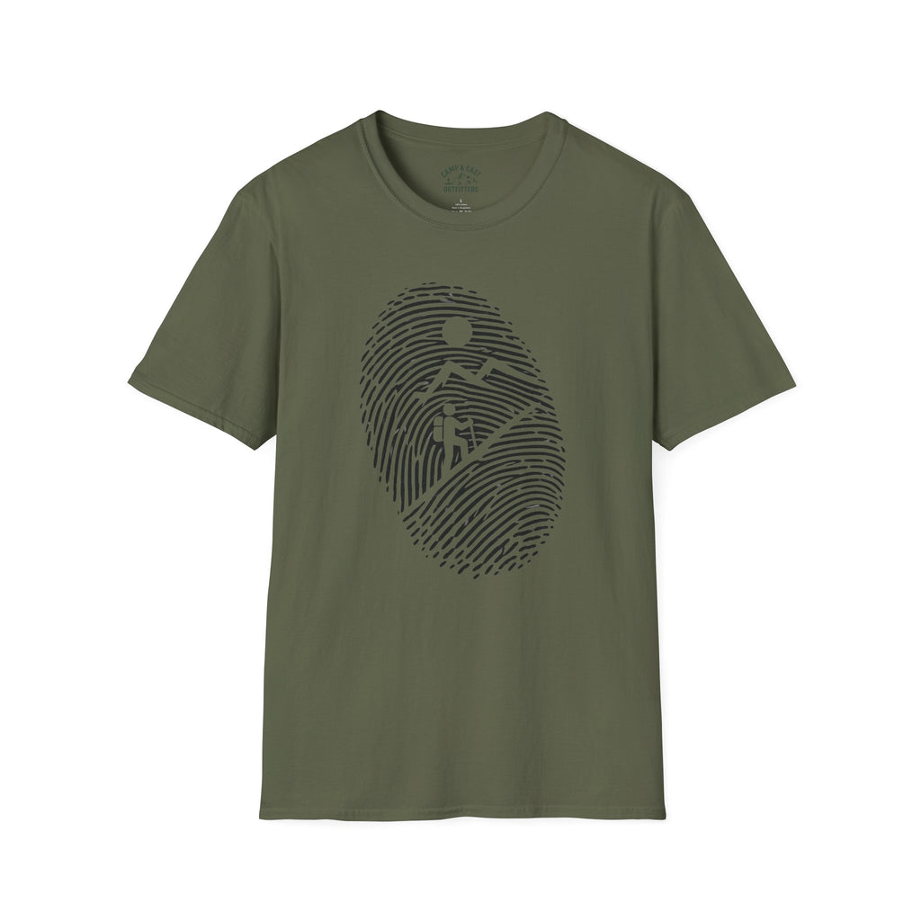 Hiker Fingerprint Mountain T-Shirt