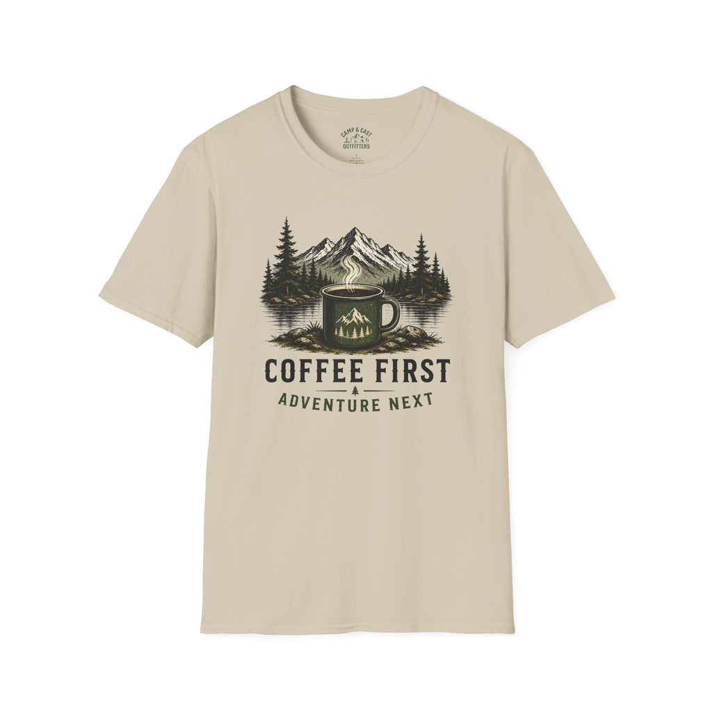 Coffee First Adventure Next T-Shirt