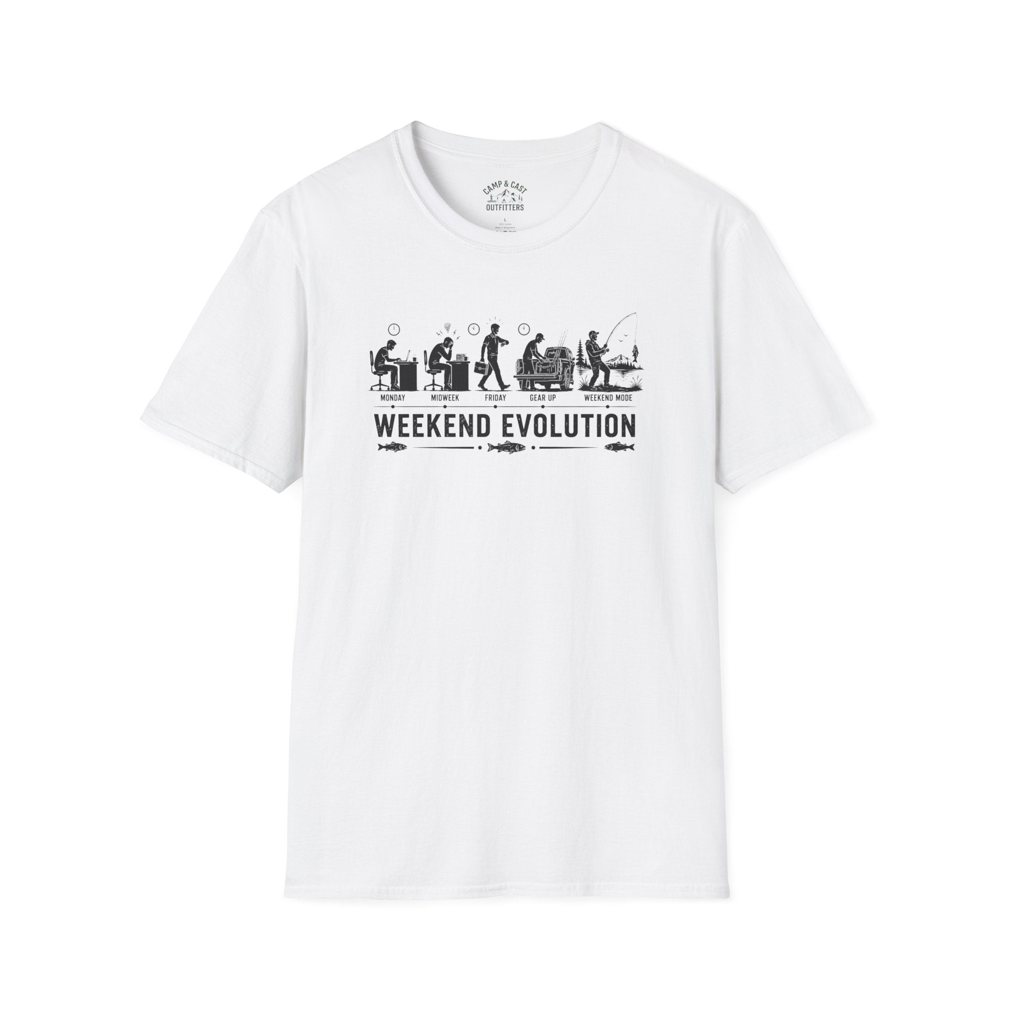 Weekend Evolution Fishing Dad T-Shirt