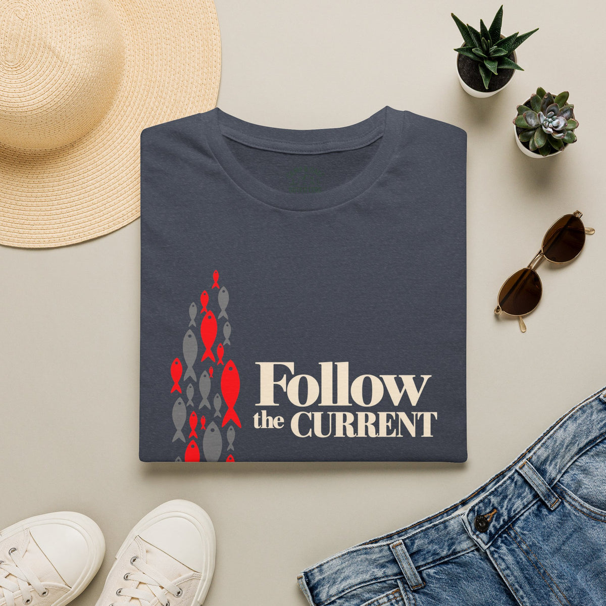 Follow the Current Fish T-Shirt