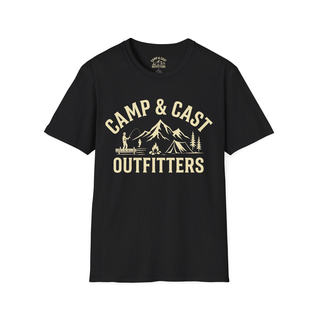 Camping & Fishing T-Shirt | Camp & Cast Outfitters | Outdoor Adventure Tee