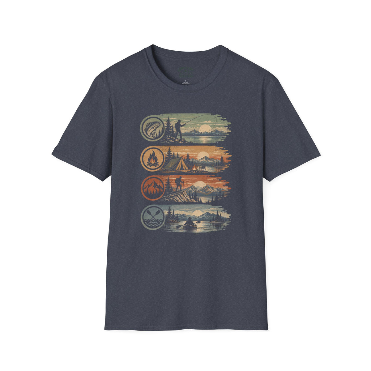 Fish Camp Hike Paddle Badges T-Shirt