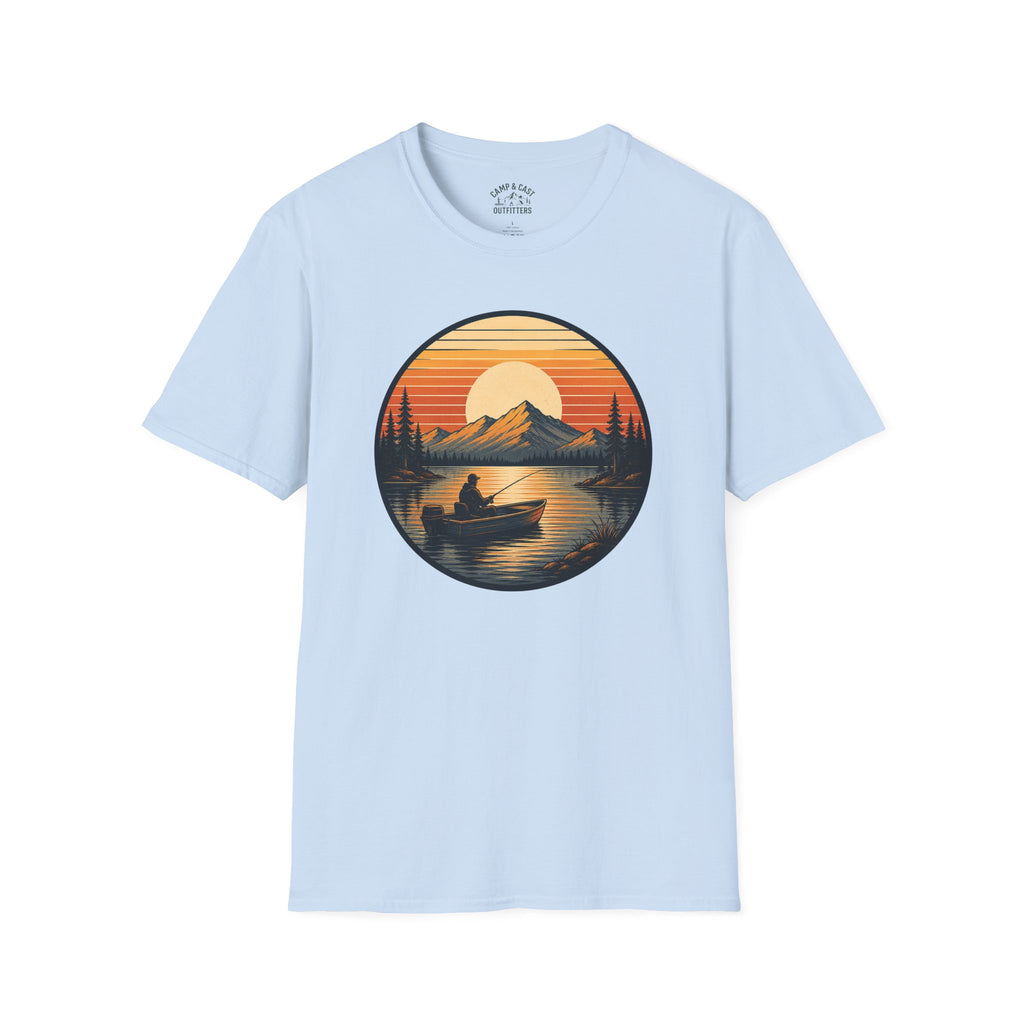 Sunset Fishing Badge T-Shirt