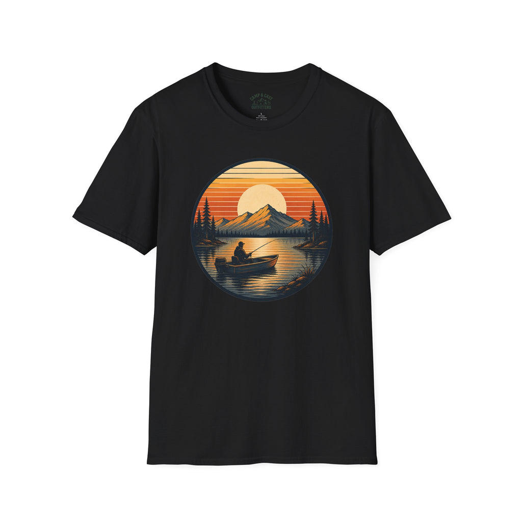 Sunset Fishing Badge T-Shirt