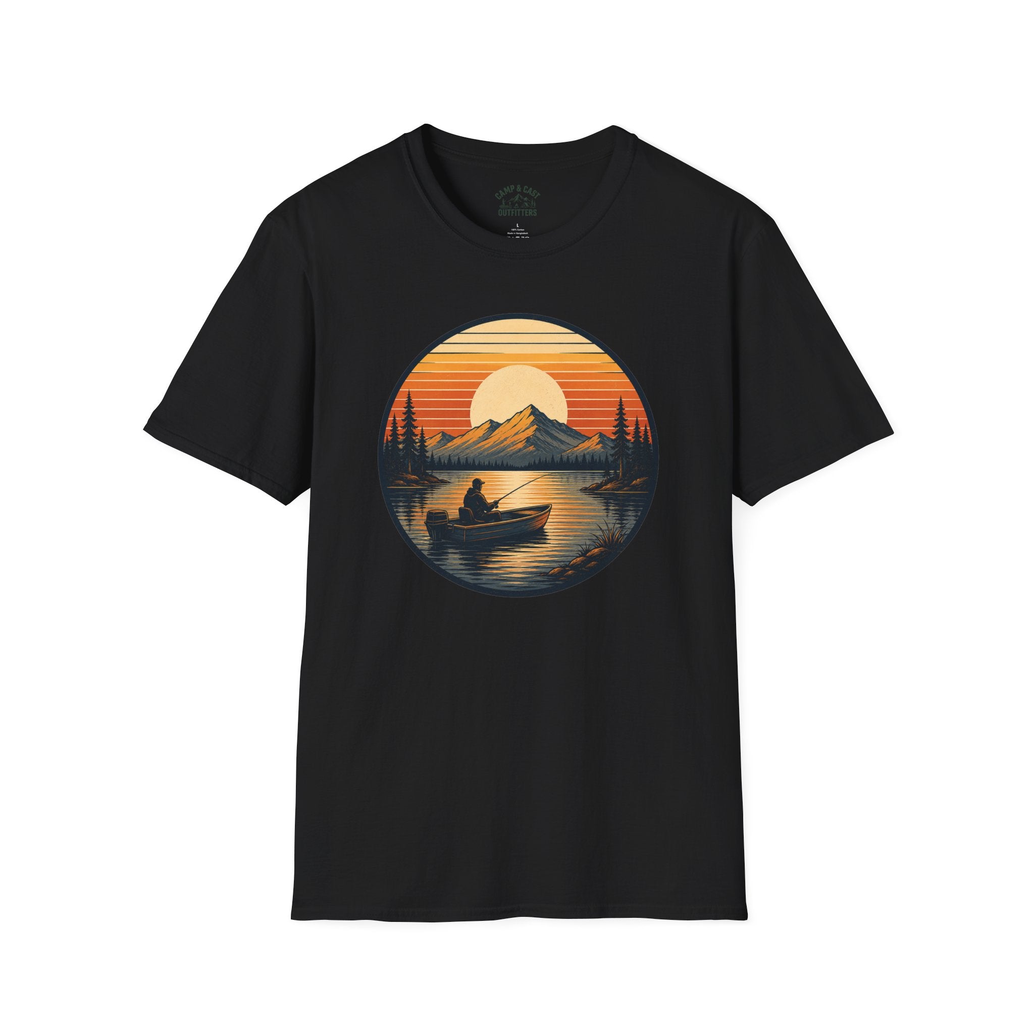 Sunset Fishing Badge T-Shirt
