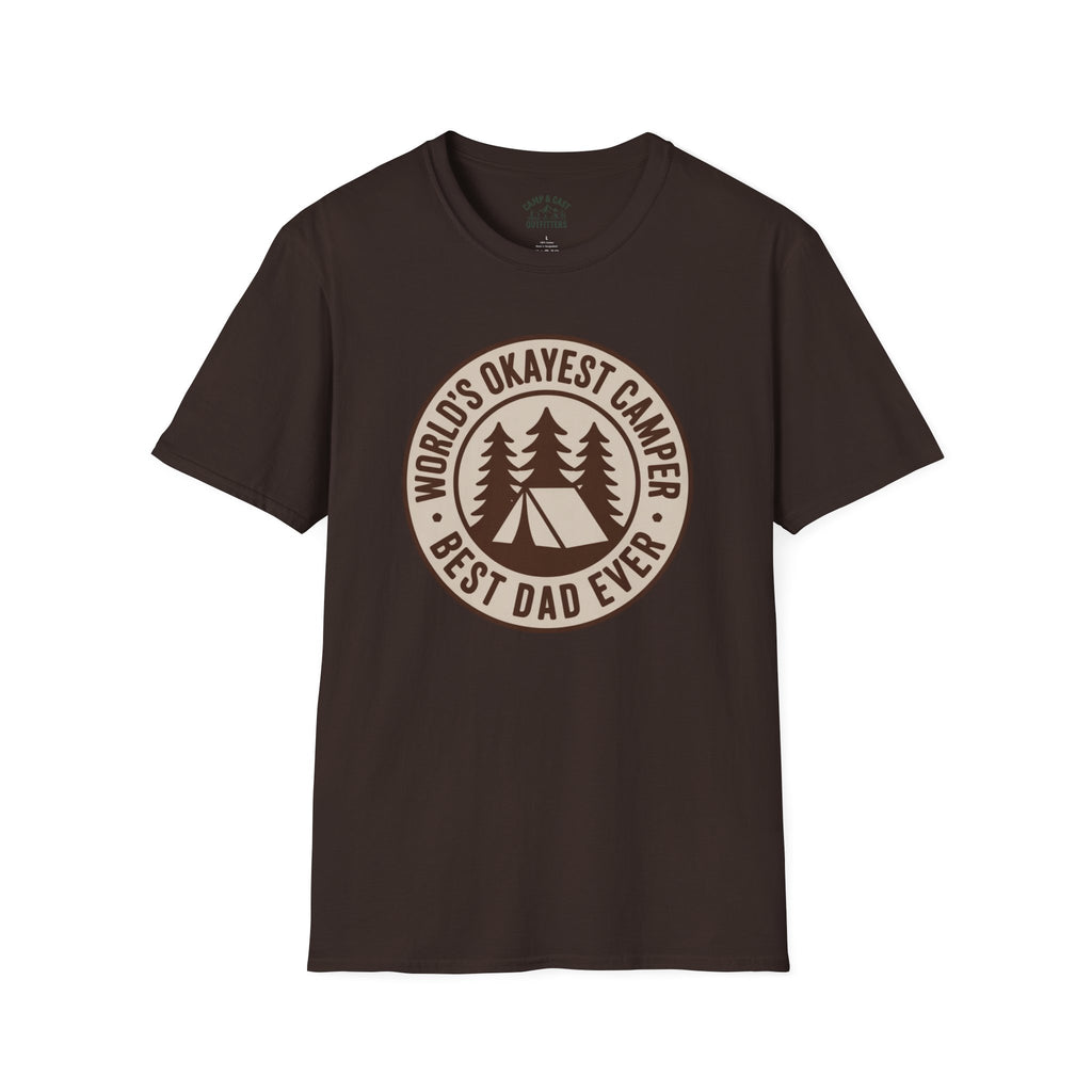 Worlds Okayest Camper Best Dad Ever Illustrated T-Shirt