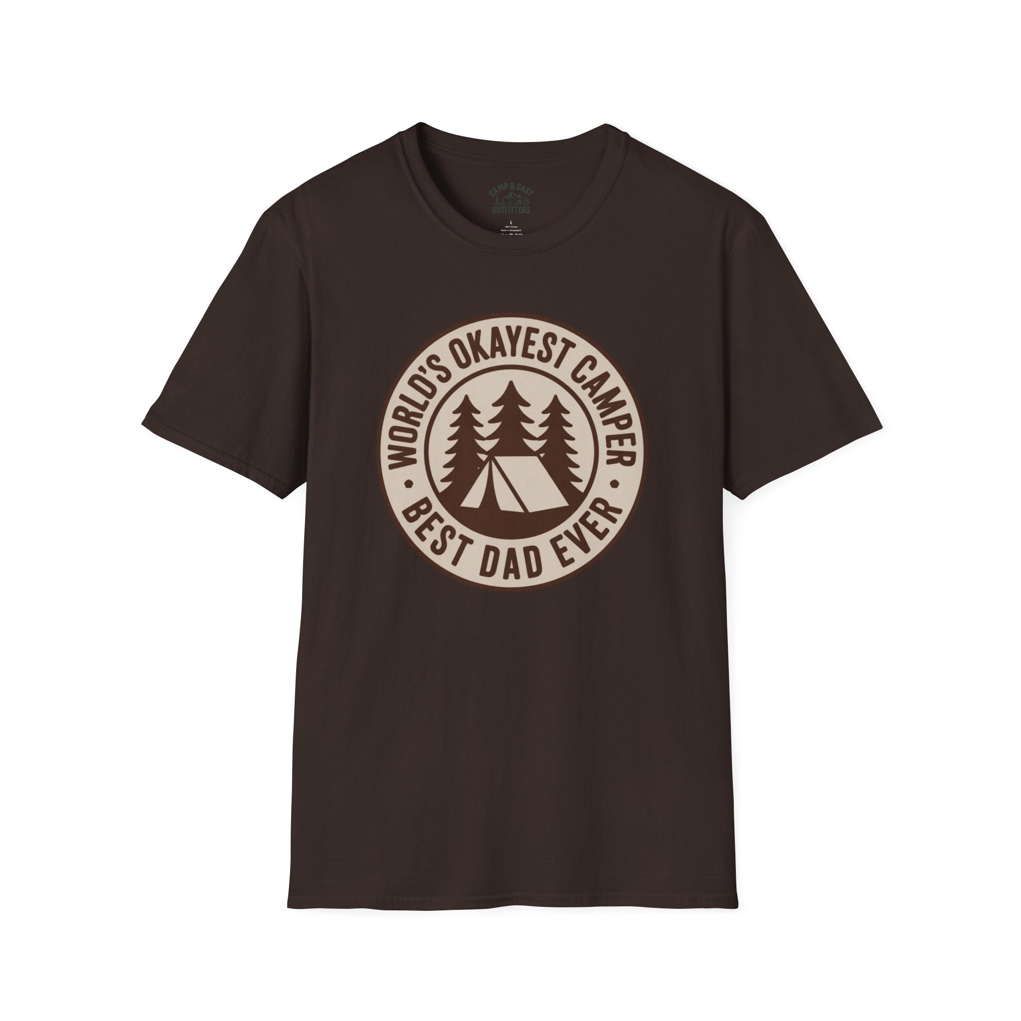 Worlds Okayest Camper Best Dad Ever Illustrated T-Shirt