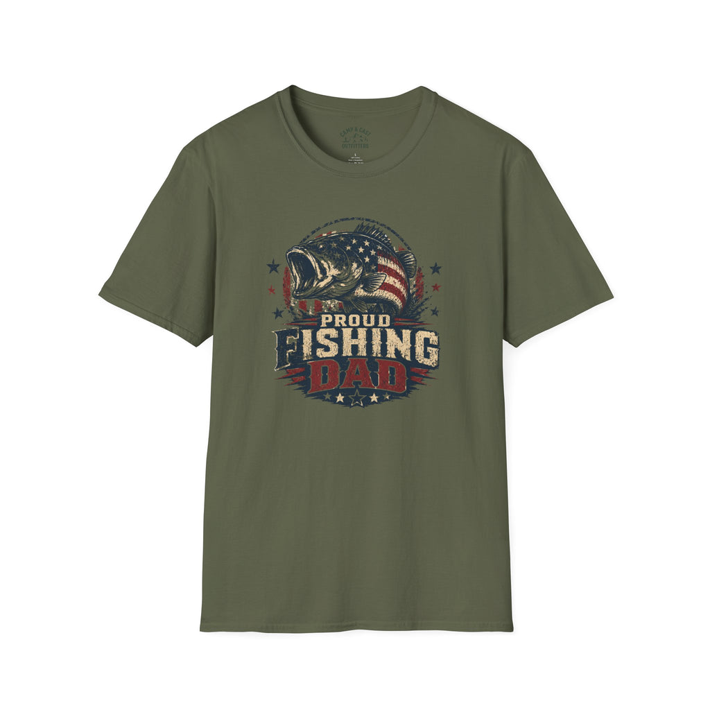 Proud Fishing Dad American T-Shirt