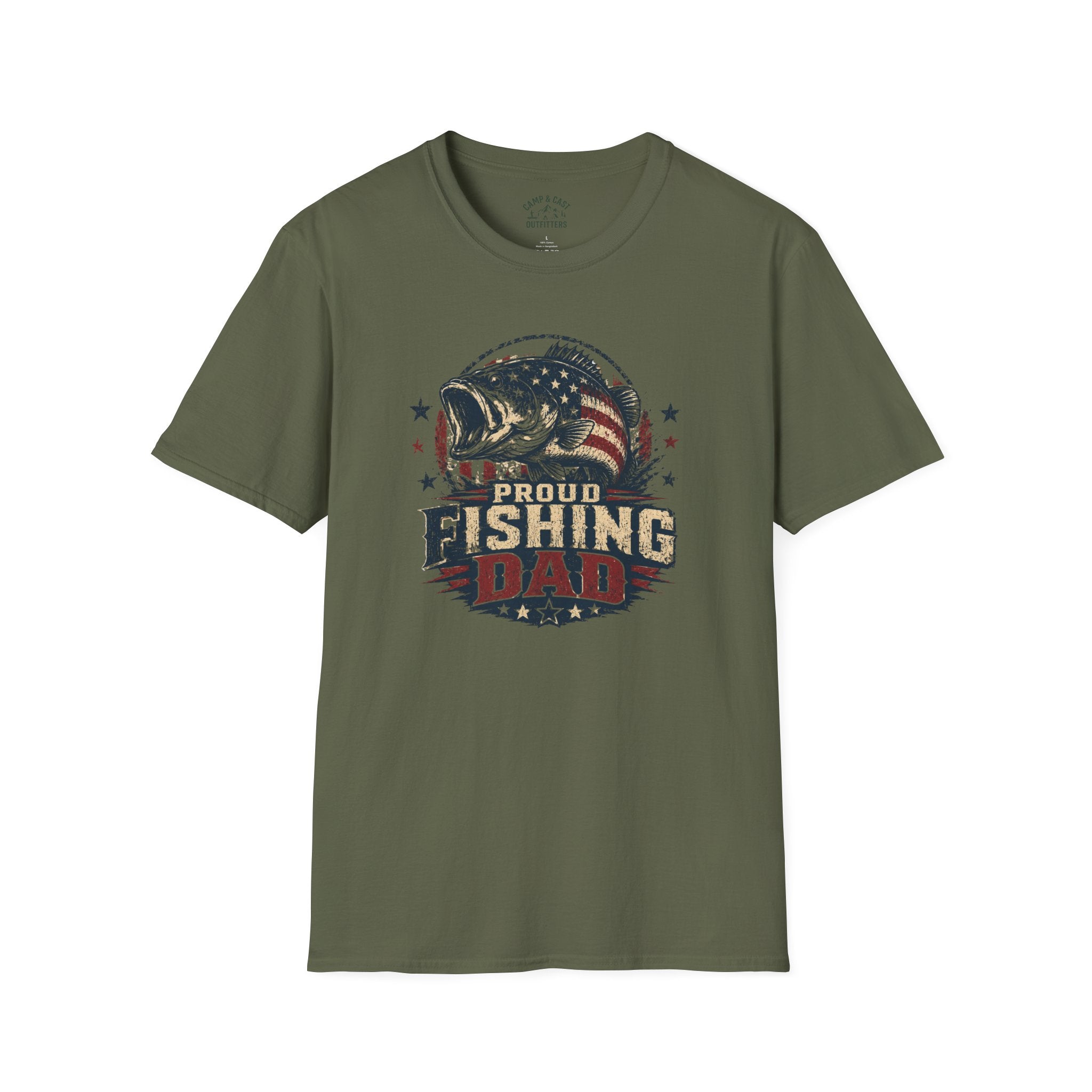 Proud Fishing Dad American T-Shirt