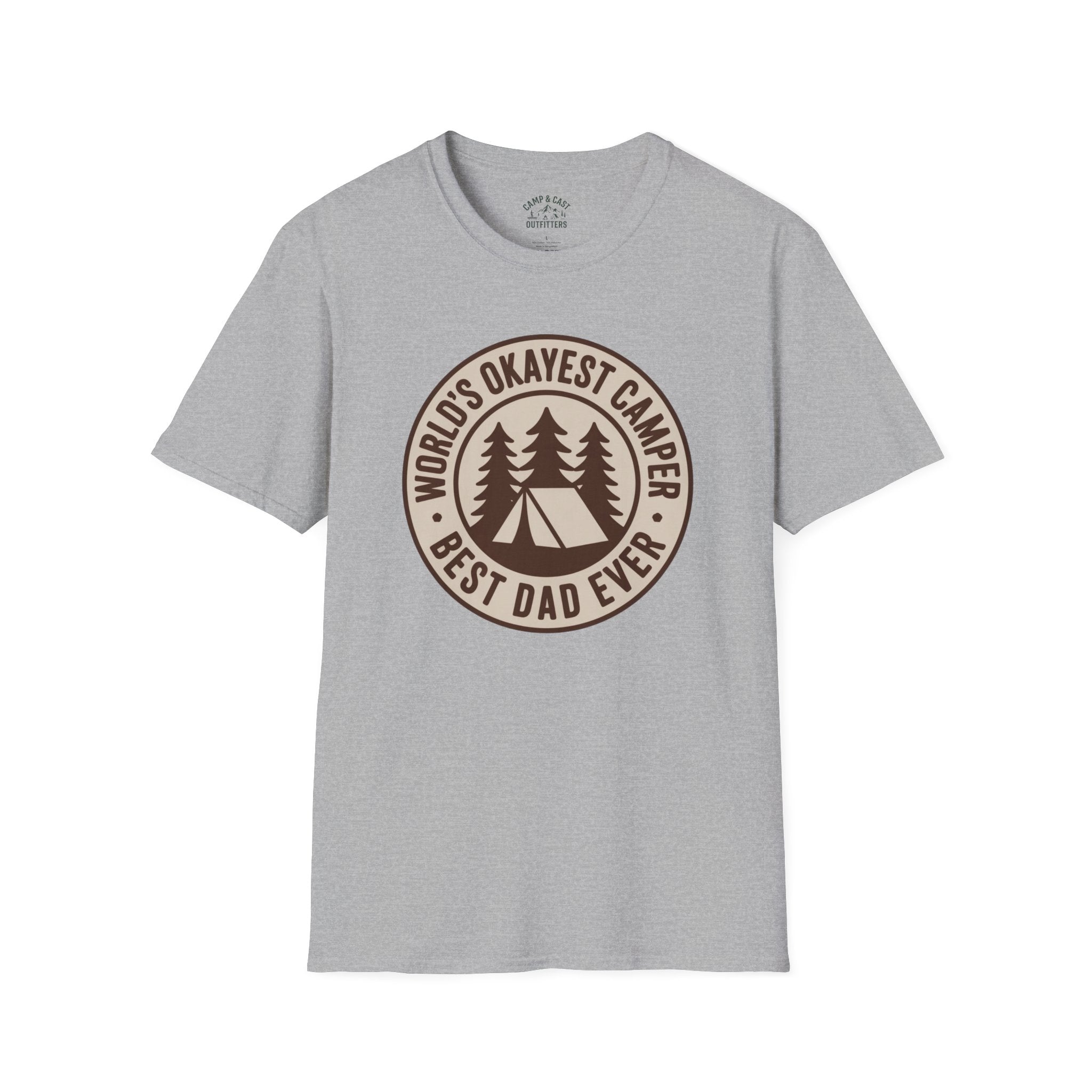 Worlds Okayest Camper Best Dad Ever Illustrated T-Shirt
