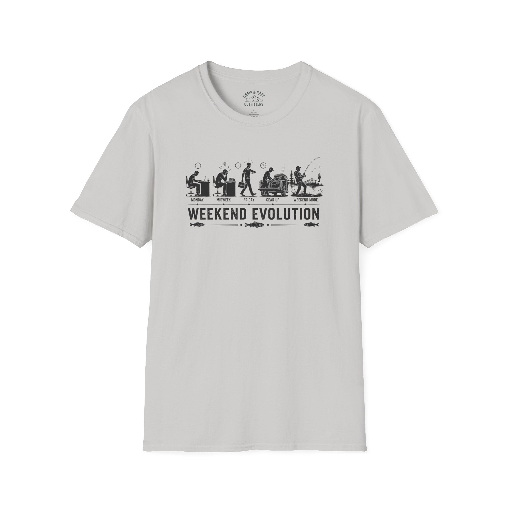 Weekend Evolution Fishing Dad T-Shirt