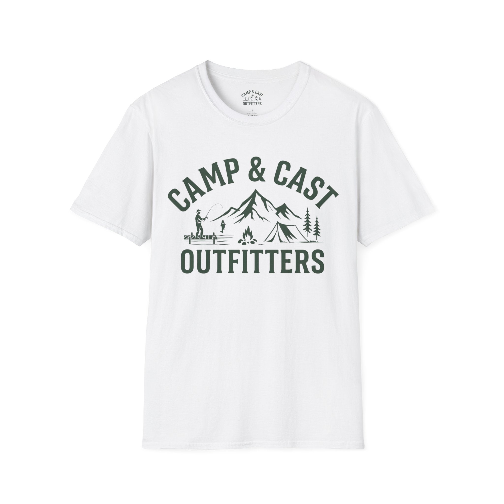 Camping & Fishing T-Shirt | Camp & Cast Outfitters | Outdoor Adventure Tee