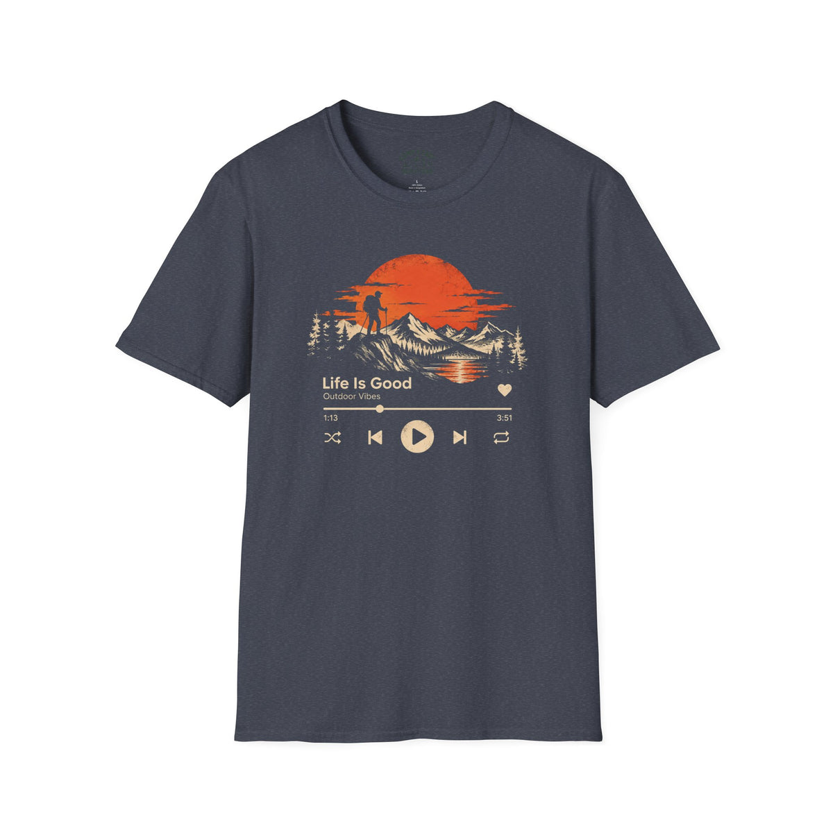 Mountain Sunset Music Player Hiking T-Shirt