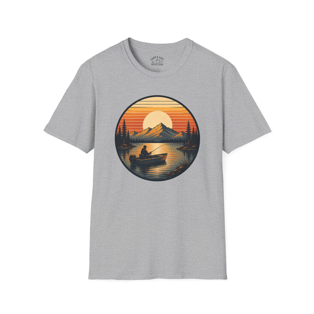 Sunset Fishing Badge T-Shirt
