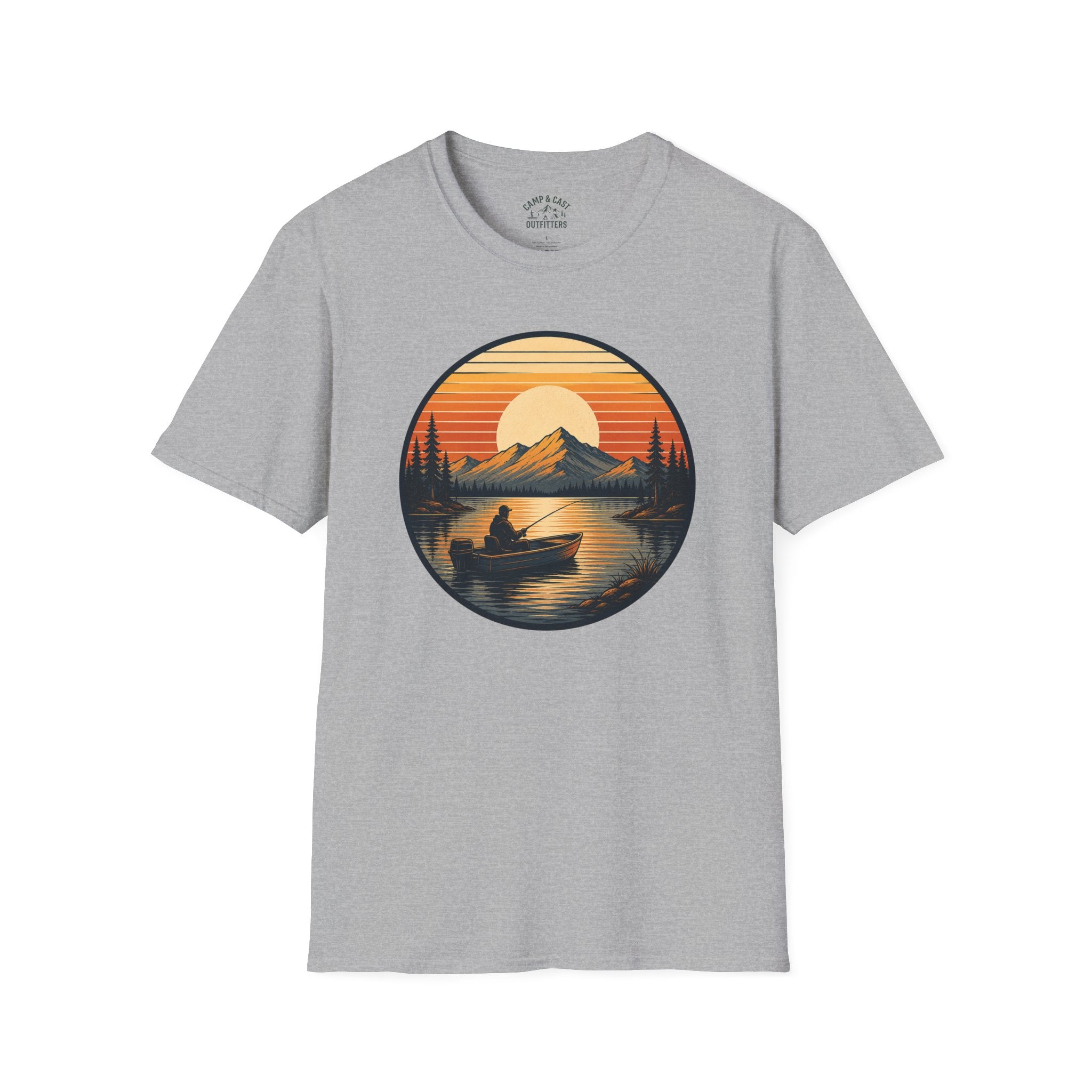 Sunset Fishing Badge T-Shirt