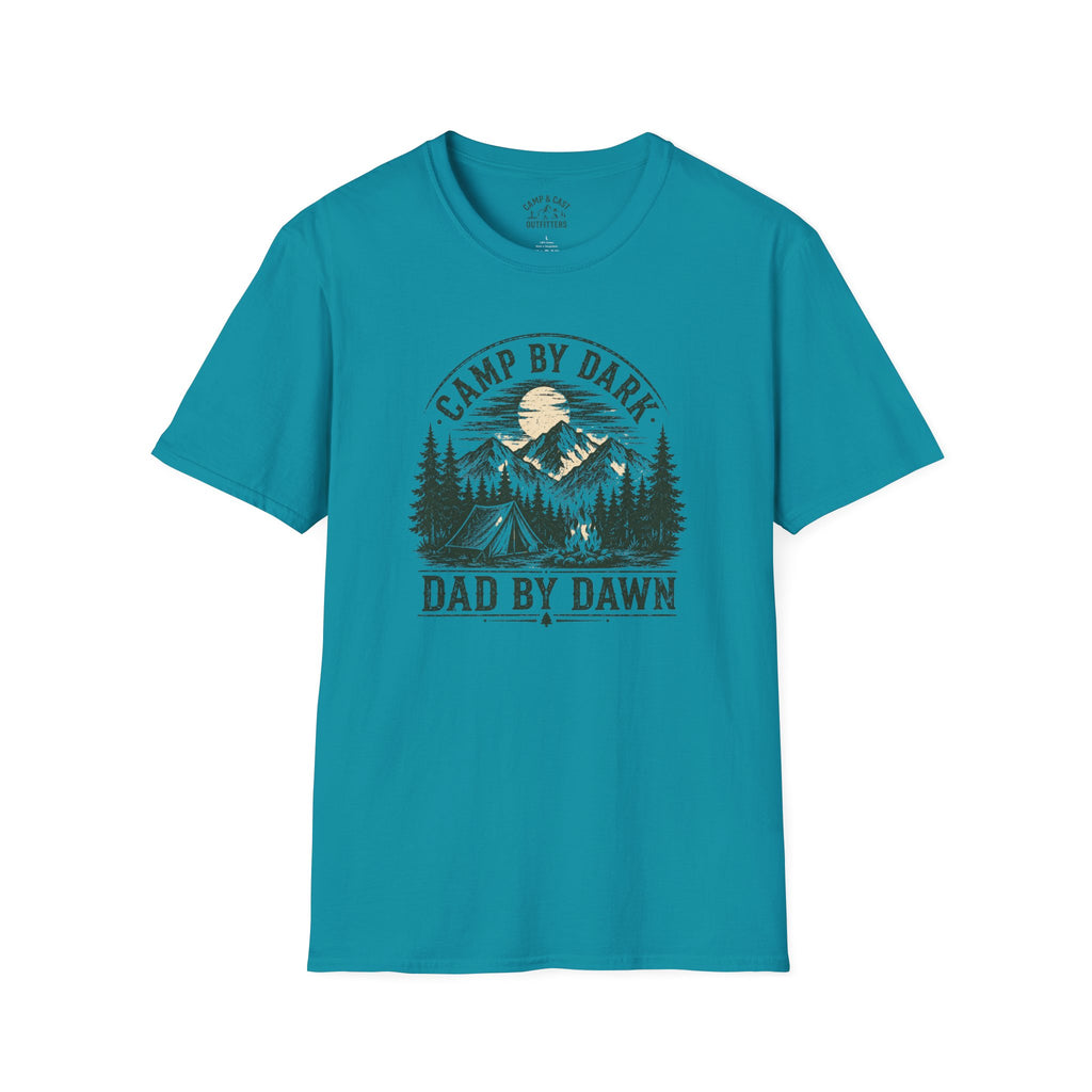 Camp By Dark Dad By Dawn Fishing T-Shirt