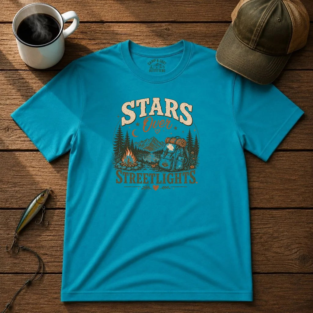 Stars Over Streetlights Camping T-Shirt