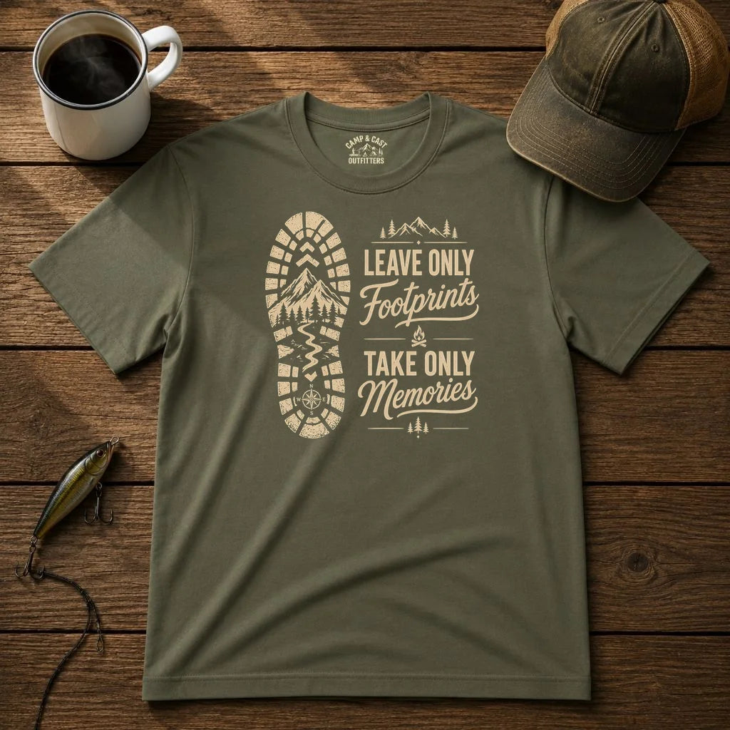 Take Only Memories Leave Footprints Hiking T-Shirt