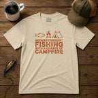 Weekend Forecast Fishing Campfire T-Shirt