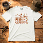 Weekend Forecast Fishing Campfire T-Shirt